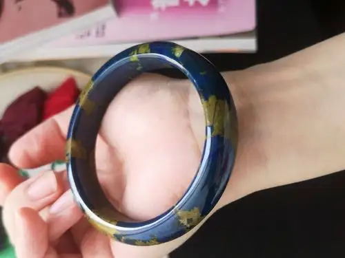 手镯梵高星月夜现货水晶矿物蓝铜矿特色宝蓝女款手镯