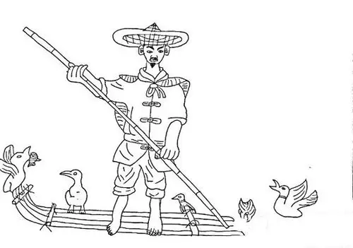 儿童简笔画渔夫的简单画法