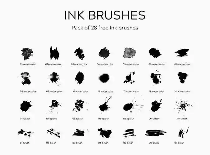 这些ps笔刷预设素材非常适合用来制作国风水墨山水画,毛笔艺术字,以及