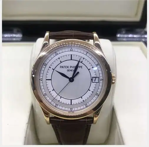 二手95新百达翡丽男表古典表系列自动机械18k玫瑰金日期显示二手手表