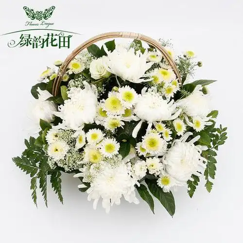 菊花手提花篮扫墓祭奠追悼念鲜花速递同城清明节重阳节祭祖