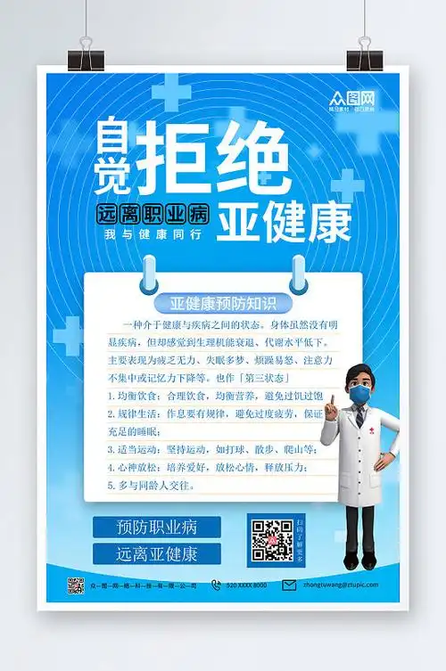 简约大气亚健康职业病海报