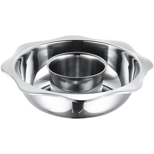 不锈钢太阳子母火锅盆家用大容量汤锅鸳鸯双味八角盆火锅店专用