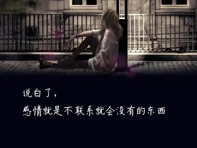 上面字是: 说白了, 感情就是不联系就会没有的东西 背景图要伤感