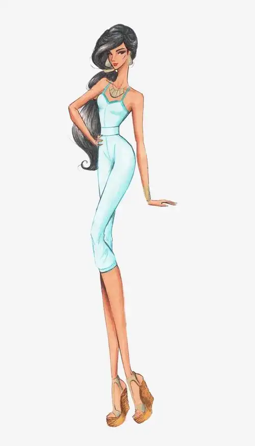 性感服装女模特插画-卡通手绘免抠素材-社稷网免抠元素素材图片