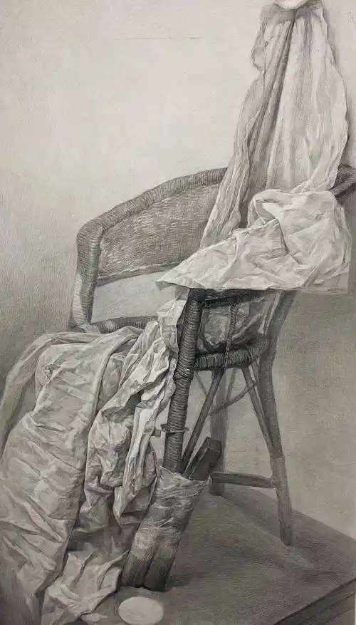 静物素描中,虚实关系很重要_画面_整体_物体