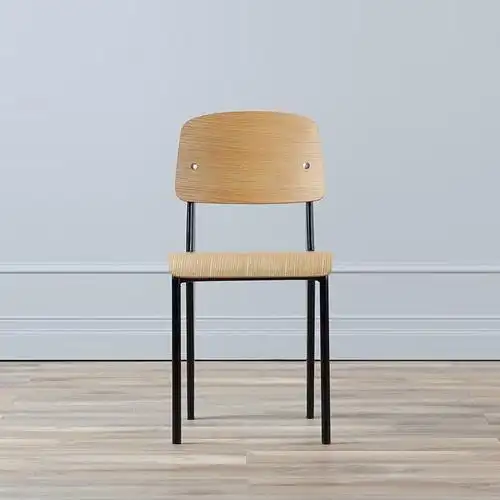 北欧风设计师椅复古简约创意钢木椅家用金属靠背餐椅铁艺餐厅椅子