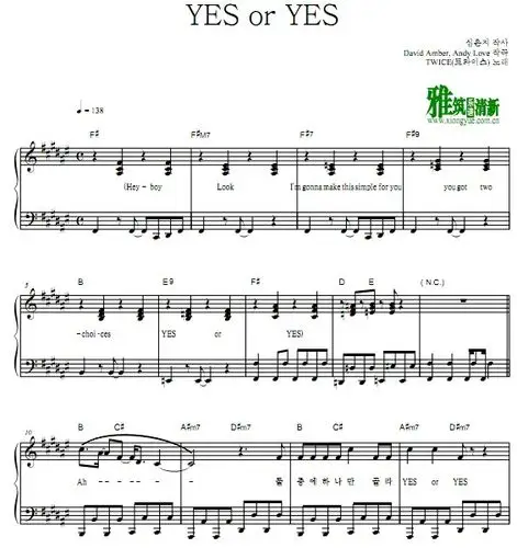 twice - yes or yes 钢琴谱