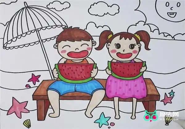 关于夏天的儿童画