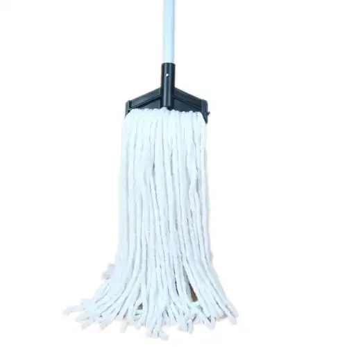 白色棉线拖把 带杆黑色牙齿纹卡式拖把头新款地拖 棉布条水拖拖把