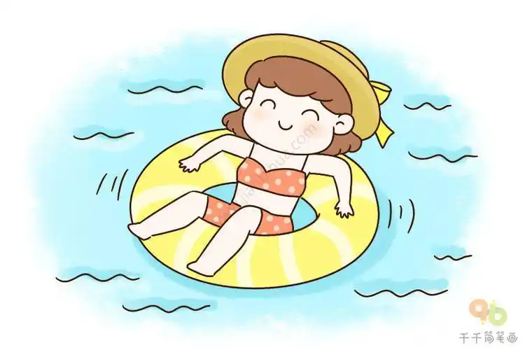 小孩游泳怎么画小孩游泳简笔画图片大全带颜色游泳儿童画怎么画游泳简