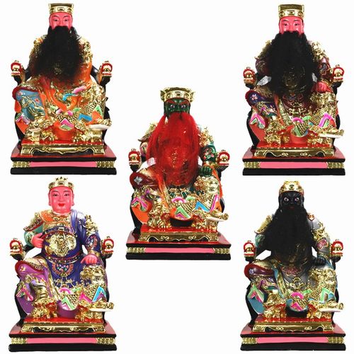 王爷神像树脂朱王爷池王吴王王吴王李王范五府贴金摆件