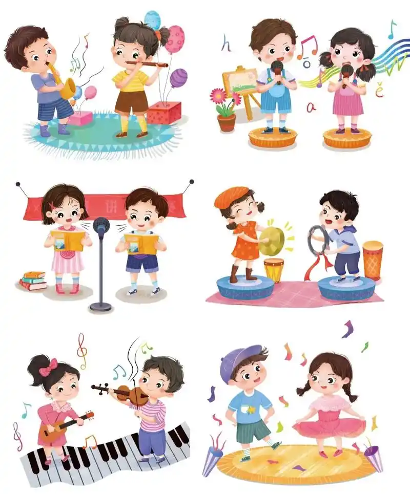 唱歌儿童画|演奏乐器儿童画|演出儿童画.文艺汇演儿童画|儿童 - 抖音