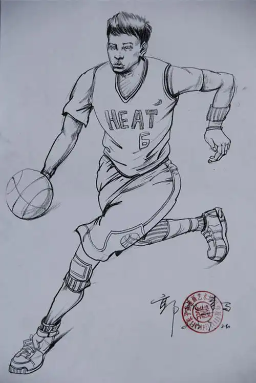 长治市连画艺术学校速写作品打篮球动态