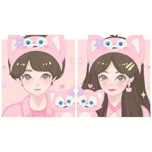 原创卡通情侣头像迪斯尼玩偶玲娜贝儿