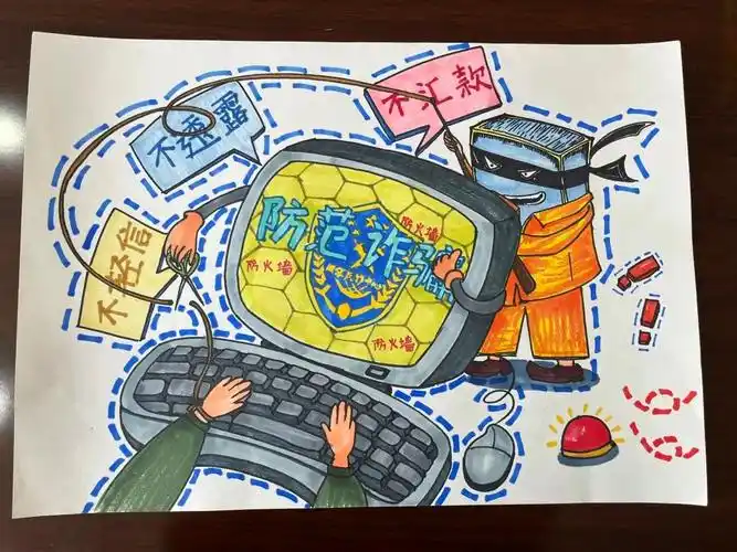 "网络安全为人民,网络安全靠人民"网络安全主题绘画作品-图4