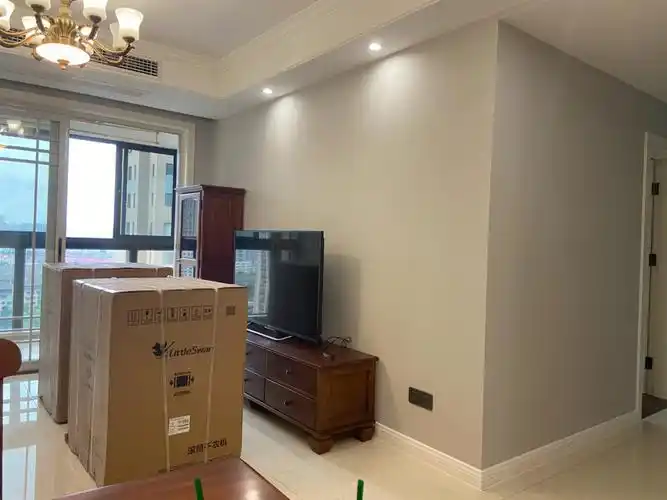 最后客厅选了太空漫步 主卧大面积用可可蛋奶 背景墙选用马蹄铁 还有