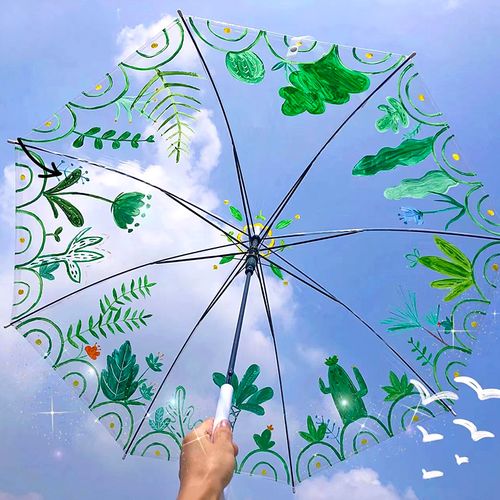 绘画幼儿园彩绘空白雨伞儿童手工涂鸦diy手绘伞