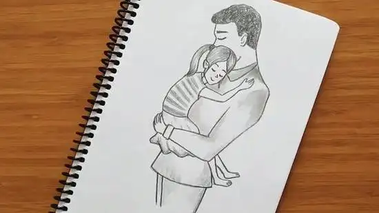 父亲驮着女儿简笔画