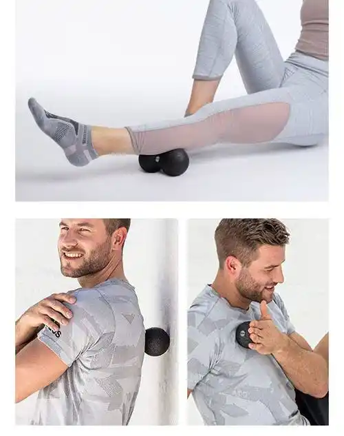 足底筋膜炎球肌肉放松泡沫轴花生按摩球颈椎放松球球深层双球按摩黑色