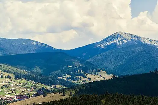 乡村,山景,山脊,喀尔巴阡山脉
