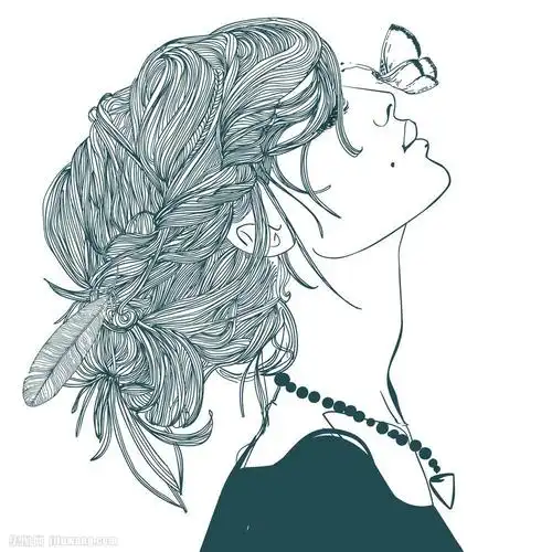 蝴蝶与女性插画