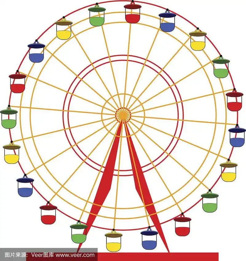 一个彩色摩天轮的矢量卡通
