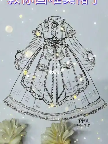 唯美古风洛丽塔小裙子教程画法哦教程裙子lolita古风简笔画仙女