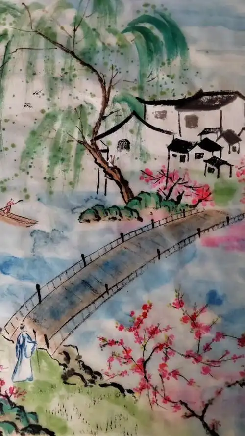 诗情画意之《春游湖》宋.徐俯 双飞燕子几时回?夹岸桃花蘸水开.