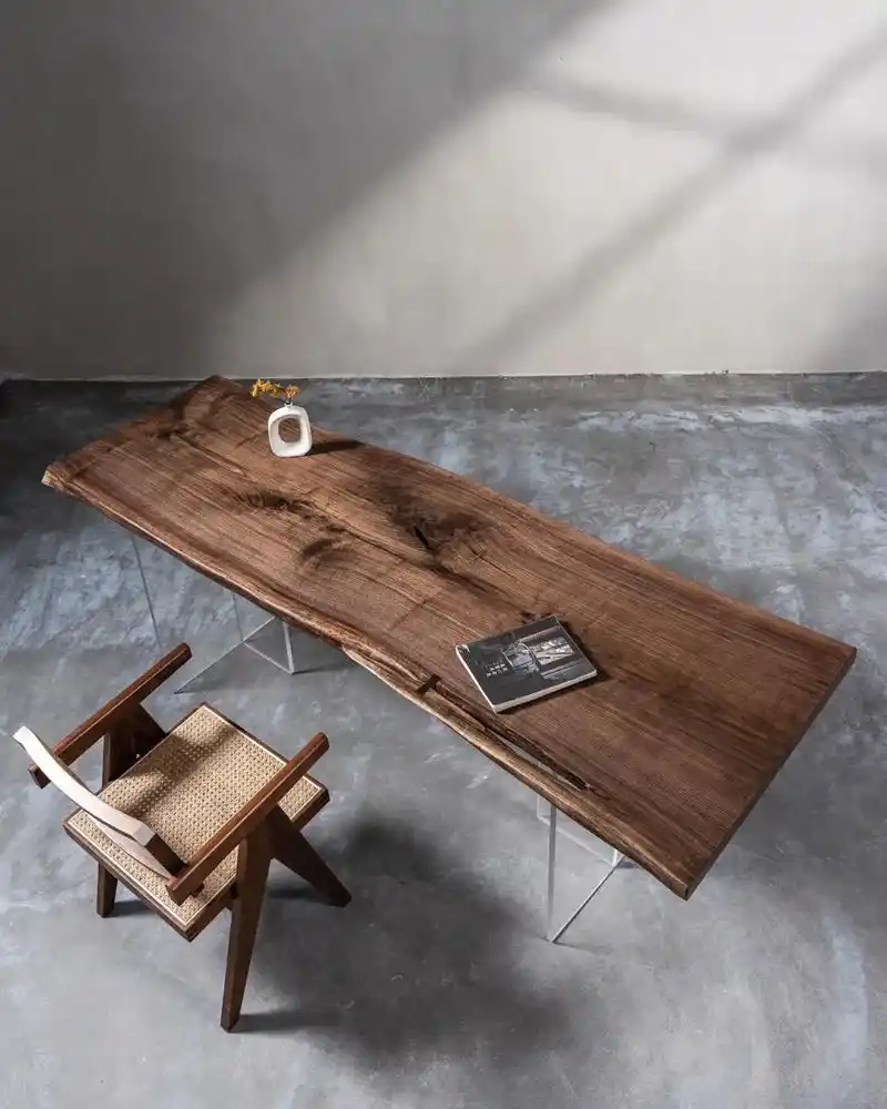 名称:北美黑胡桃实木大板 自然边 219*74*5  - 抖音