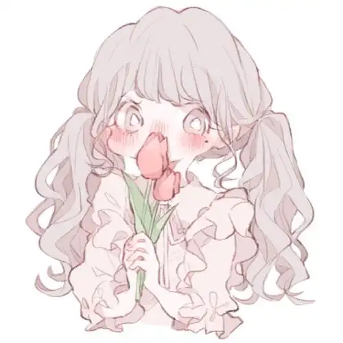 可爱手绘头像  卷发/女仆装/咖啡/郁金香/华夫饼  #头像##动漫头像