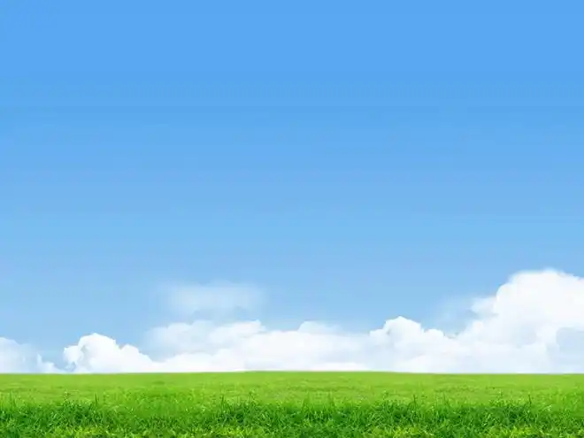 蓝天白云草地自然风光powerpoint背景图片 - 第一ppt