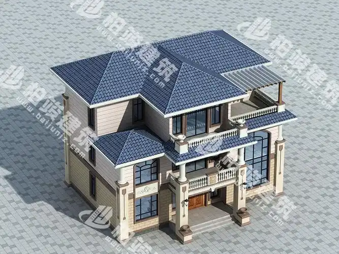 三层简欧风别墅设计图纸,现代感田园墅居