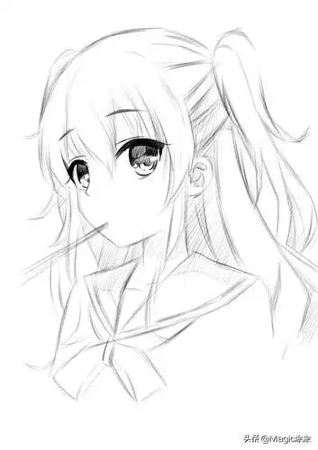 1第一步:画出大致轮廓.最终效果本次手绘角色:友利奈绪