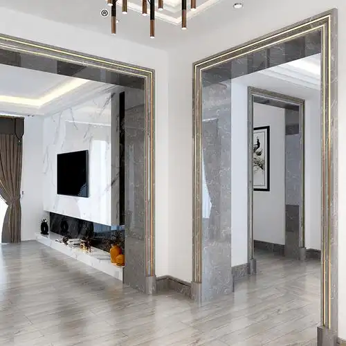 高级深灰垭口套包边阳台大理石门框门套人造石飘窗台面板线条定制