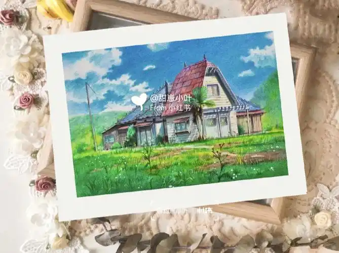 no33彩铅手绘宫崎骏动漫风景73