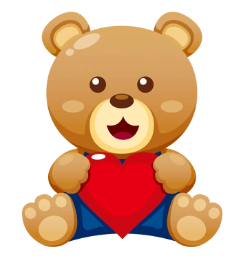 可爱爱心褐色泰迪熊