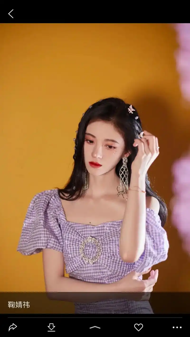 鞠婧祎 偏偏喜欢你,鞠婧祎高清壁纸 鞠婧祎亮片纱裙优雅写真图 - 抖音