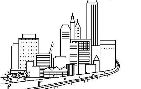城市高楼大厦简笔画 城市