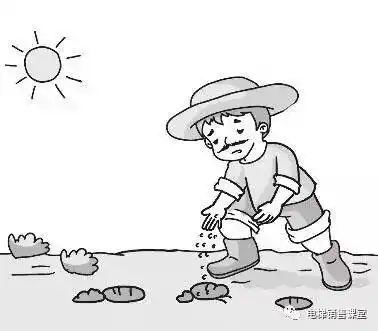 简笔画爷爷在种菜