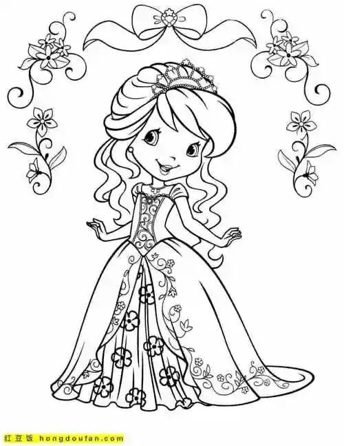 10张苏菲亚公主以及其他公主卡通涂色图片-红豆饭小学生简笔画大全