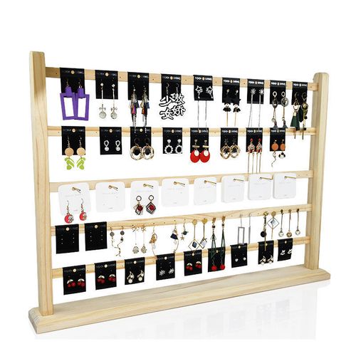 饰品架子展示架实木耳环收纳架直播首饰品挂卡纸项链陈列珠宝道具