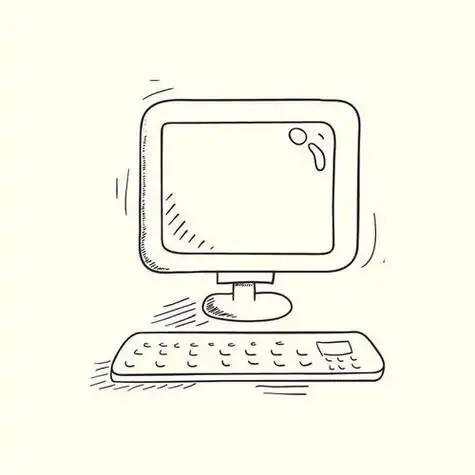 台式电脑简笔画卡通