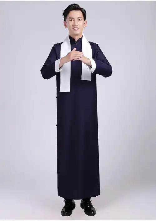 大褂相声男女演出服年会长袍中式艺术马褂服装古风快板民国长衫表演服