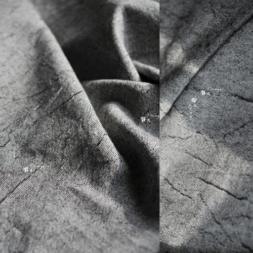 【清仓】纯亚麻羊毛呢-墙皮龟裂纹秋冬中性设计师面料 斑驳肌理