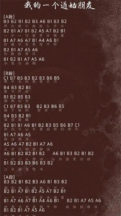 光遇我的一个道姑朋友简谱推荐竖琴钢琴乐谱分享