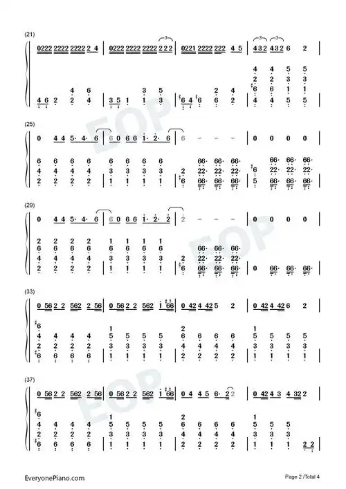 never surrender-r1se双手简谱预览2