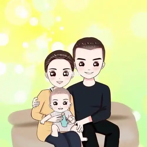 一家三口卡通头像～小宝宝～～_卡通_素材_头像
