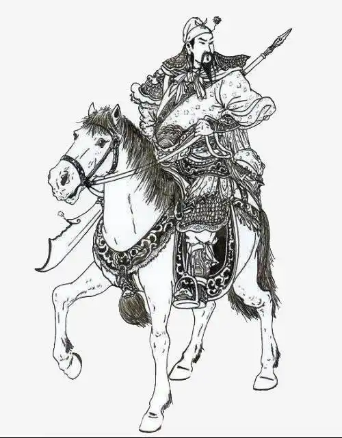 关羽斩华雄简笔画将军骑马简笔画简单一点
