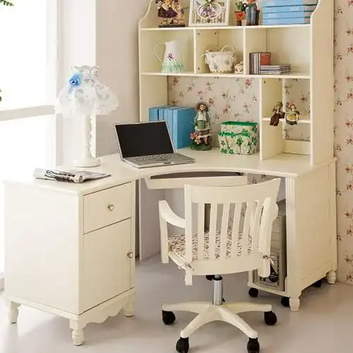 特价 韩式田园 转角电脑桌 现代简约实木 学生书桌书架组合sg800c